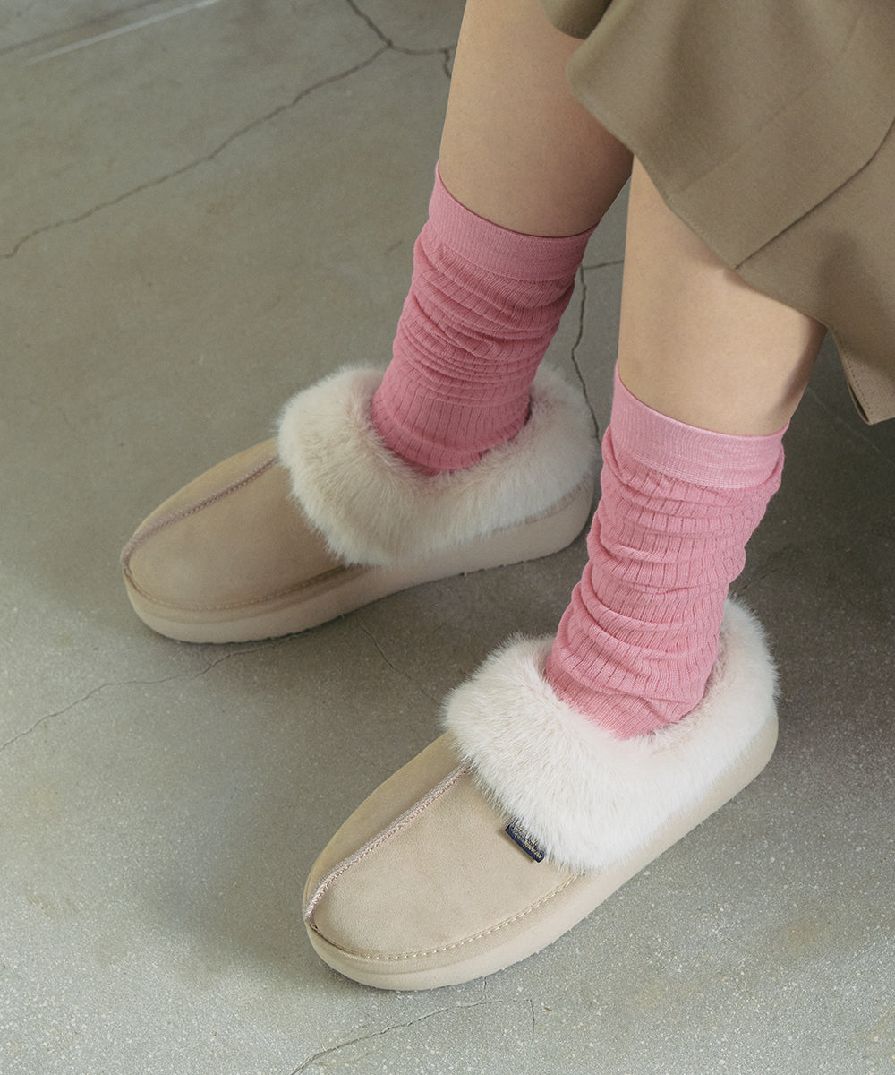 CLOUDY FLATFORM FUR MULES - SAND UK3.5(230)