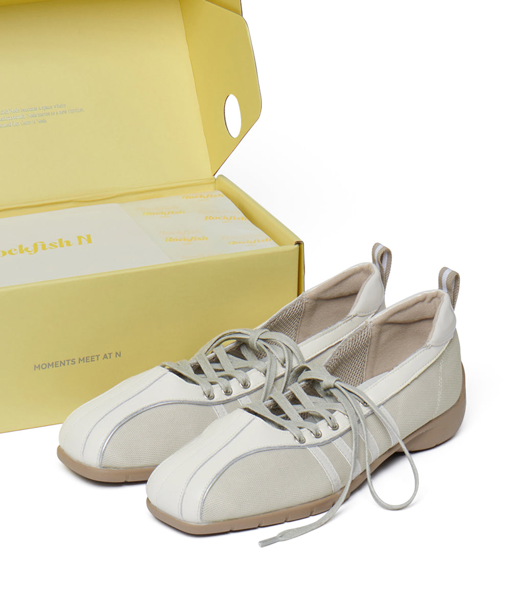 [ROCKFISH N] BLISS LACEUP SNEAKERS - BEIGE UK3.5(230)