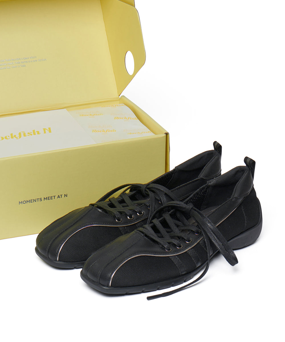 [ROCKFISH N] BLISS LACEUP SNEAKERS - BLACK UK3.5(230)
