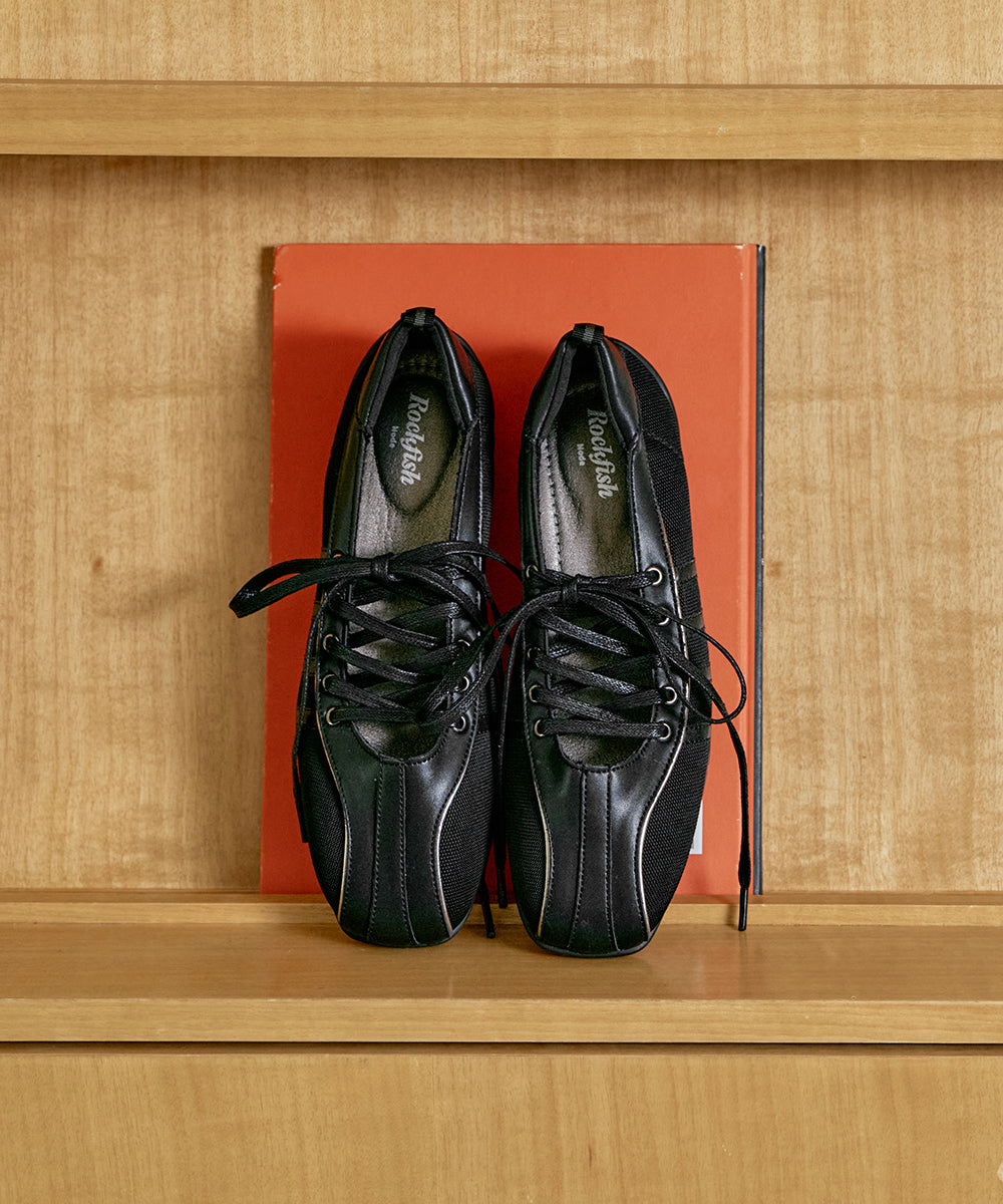 [ROCKFISH N] BLISS LACEUP SNEAKERS - BLACK UK3.5(230)