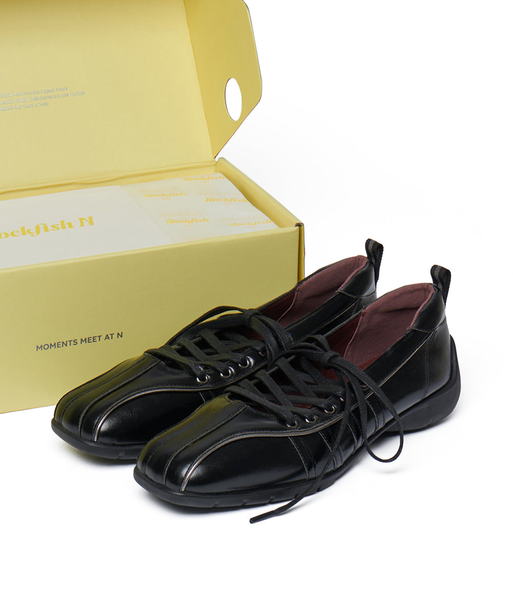 [ROCKFISH N] BLISS LACEUP SNEAKERS V2 - BLACK UK3.5(230)