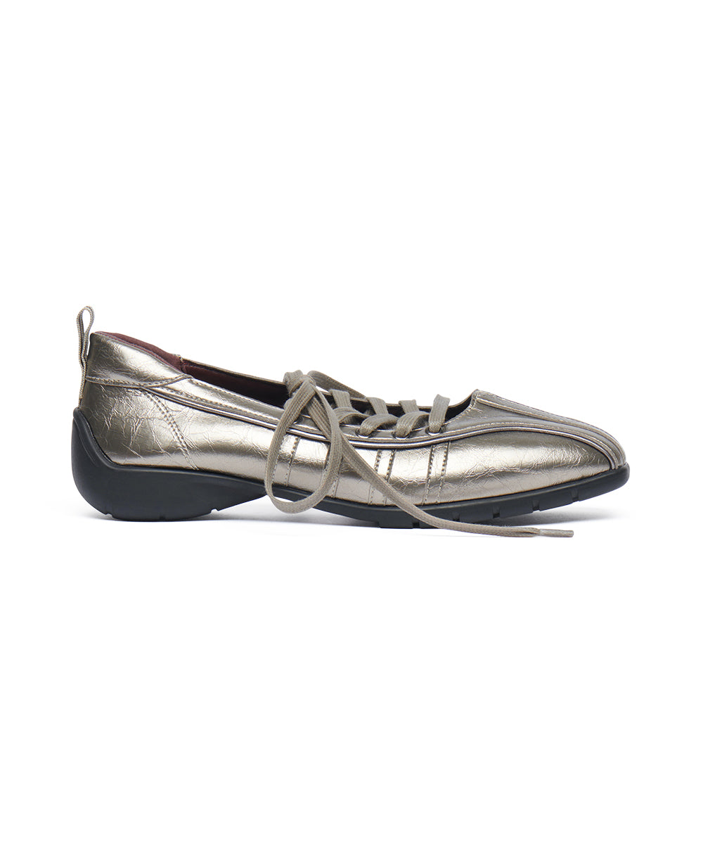 [ROCKFISH N] BLISS LACEUP SNEAKERS V2 - DARK SILVER UK3.5(230)