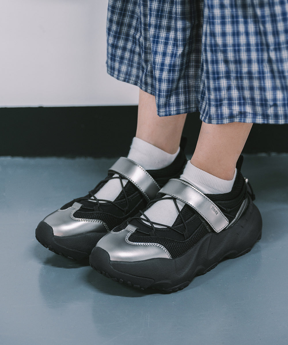 BRYN VELCRO SENAKERS V2 - DARK SILVER UK3.5(230)