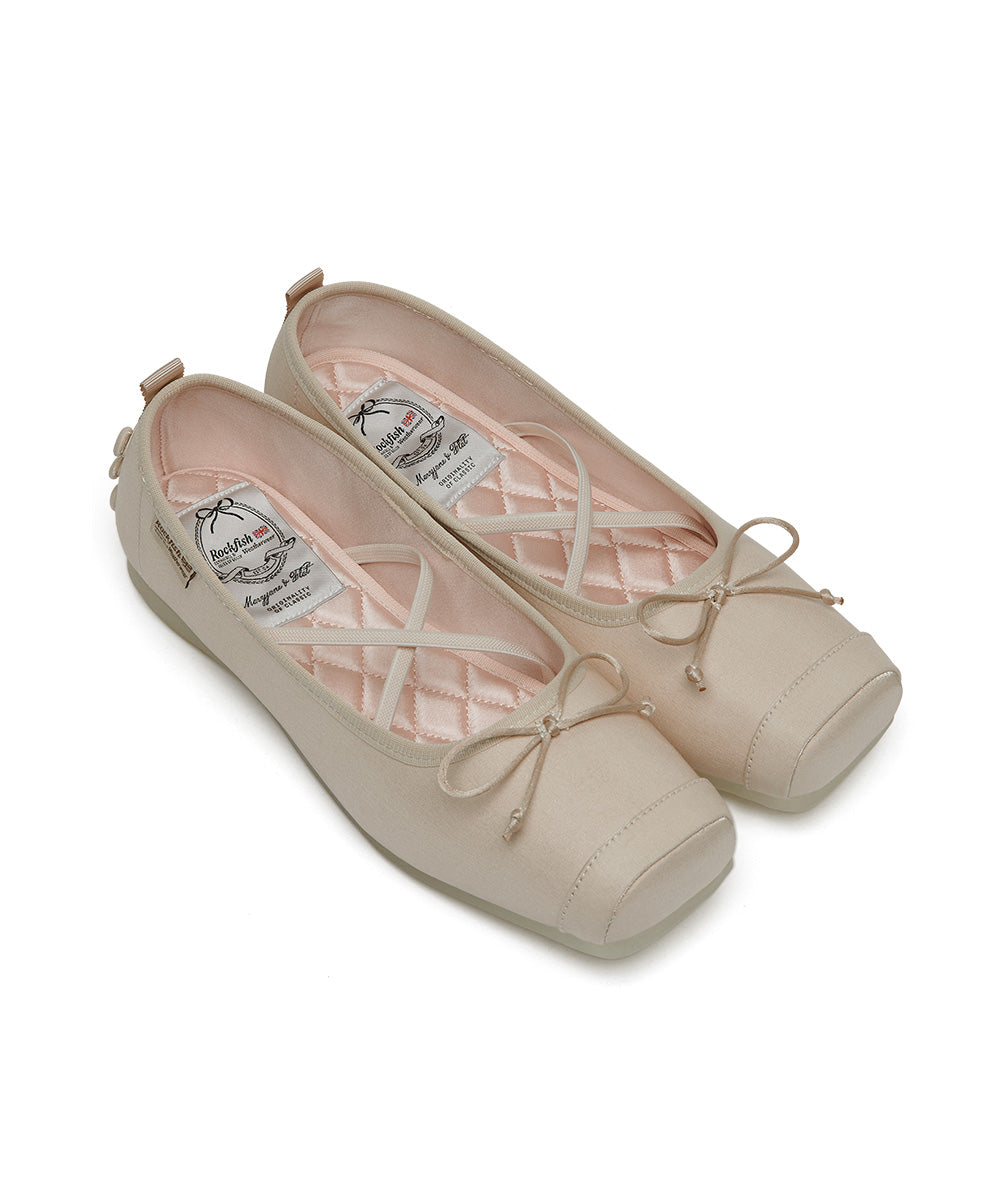 TOE CAP BALLET FLATS - BEIGE UK3.5(230)