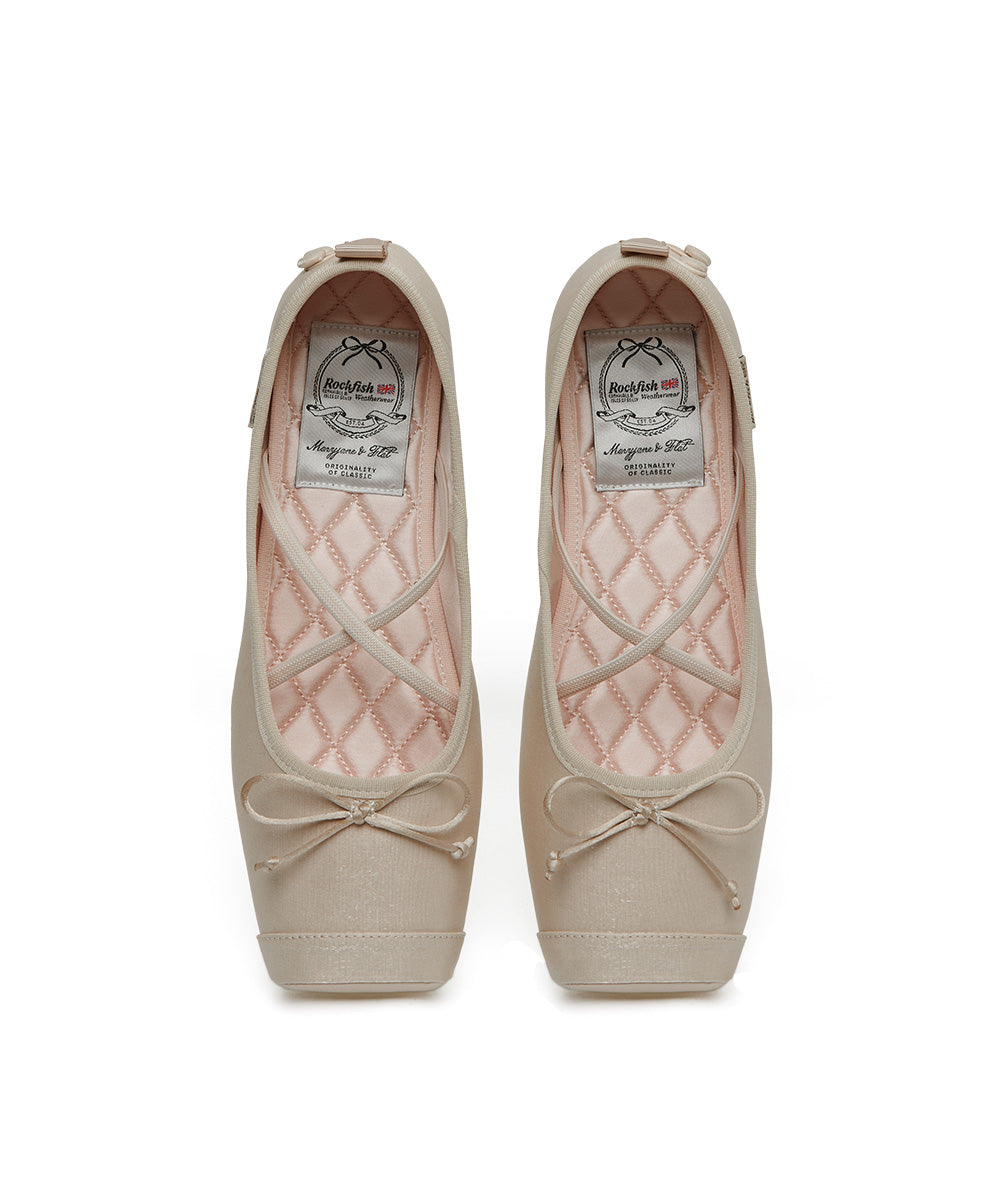 TOE CAP BALLET FLATS - BEIGE UK3.5(230)