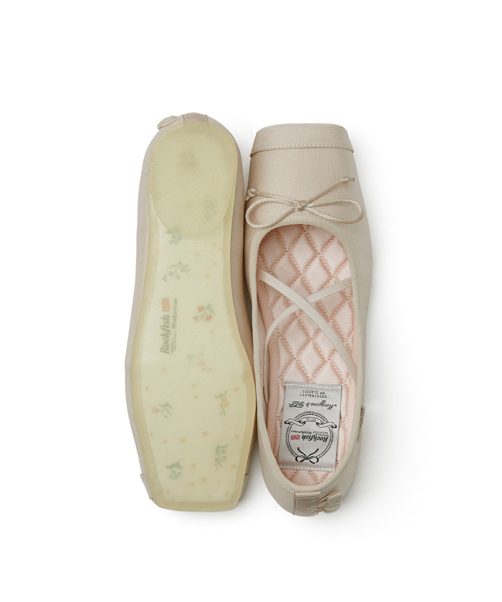 TOE CAP BALLET FLATS - BEIGE UK3.5(230)