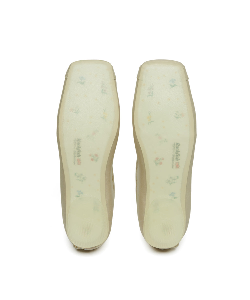 TOE CAP BALLET FLATS - BEIGE UK3.5(230)