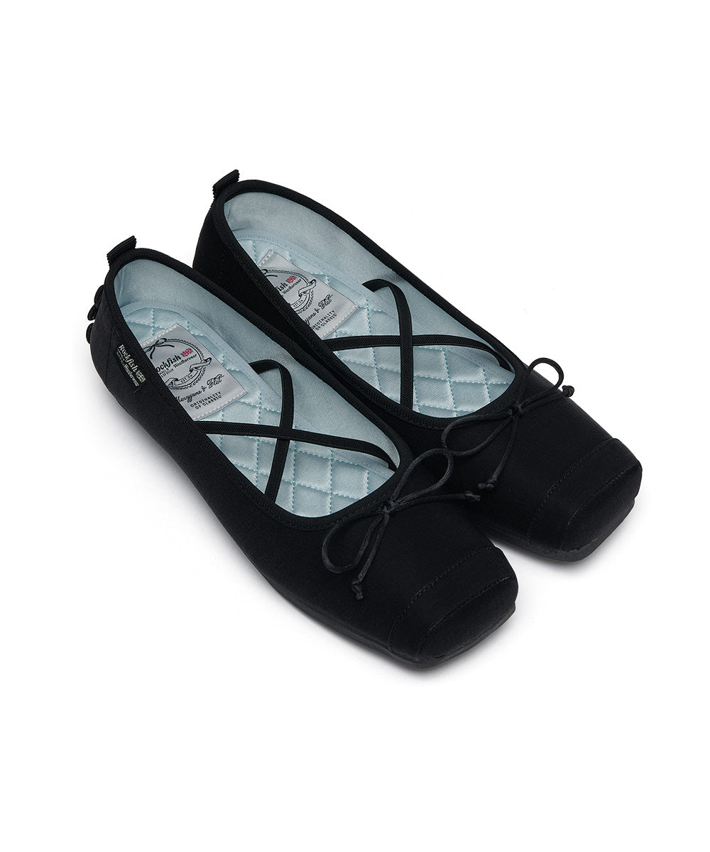 TOE CAP BALLET FLATS - BLACK UK3.5(230)