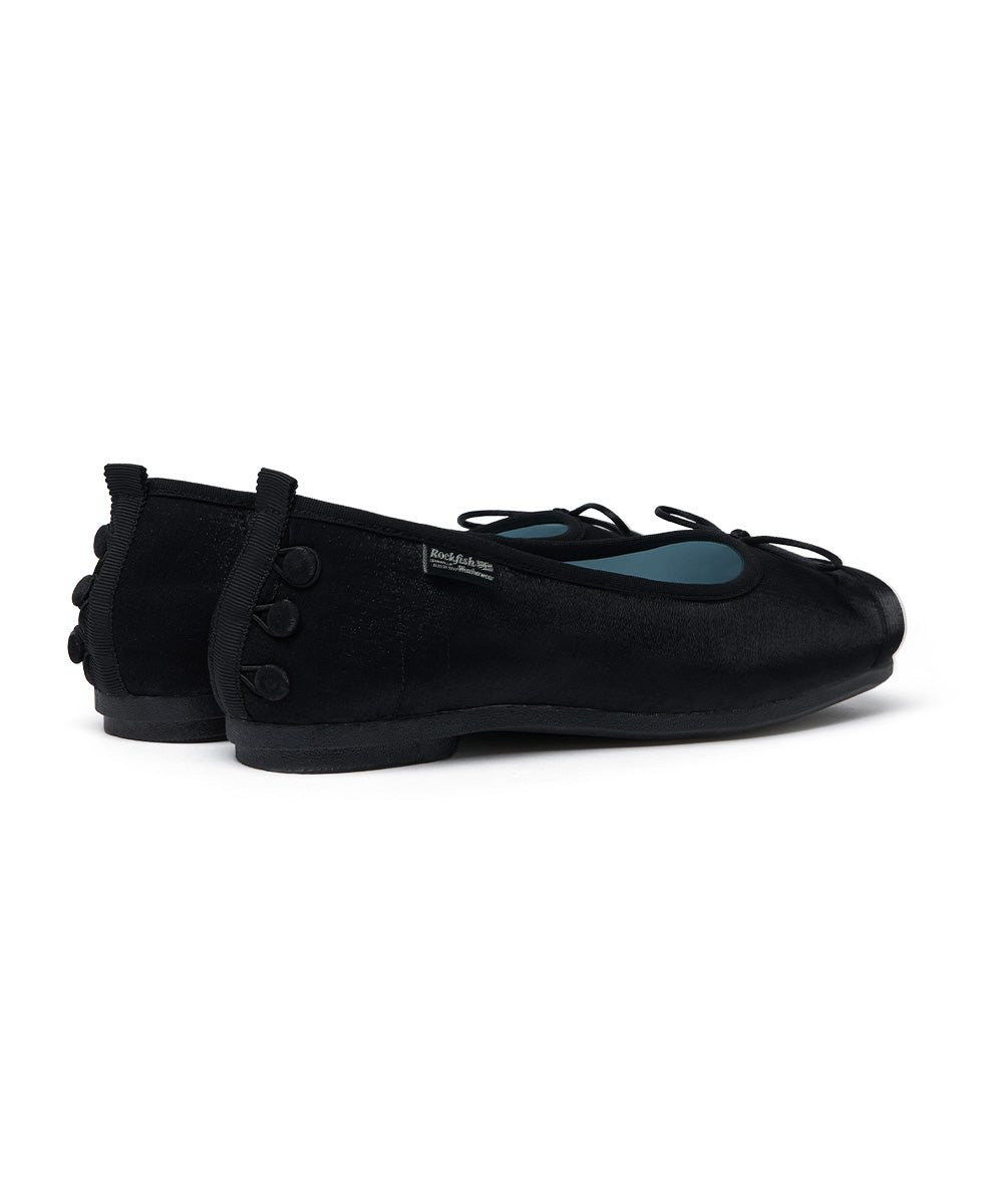 TOE CAP BALLET FLATS - BLACK UK3.5(230)