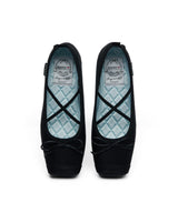 TOE CAP BALLET FLATS - BLACK