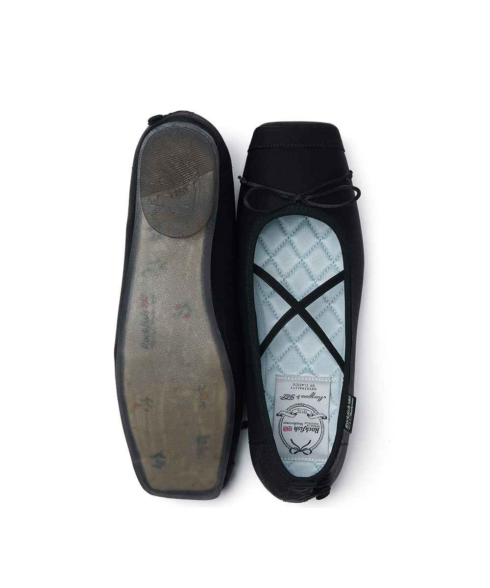 TOE CAP BALLET FLATS - BLACK UK3.5(230)