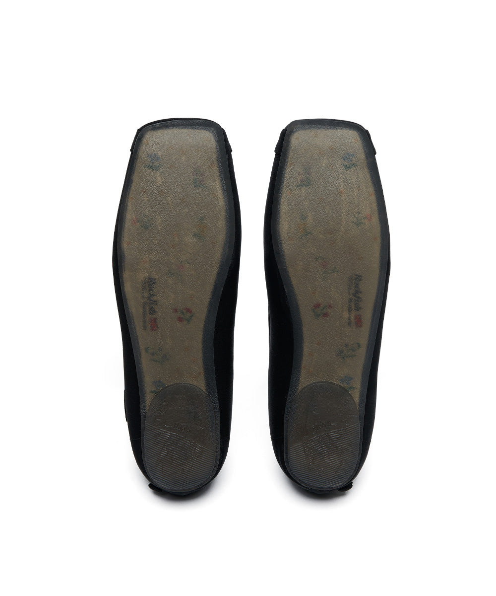 TOE CAP BALLET FLATS - BLACK UK3.5(230)