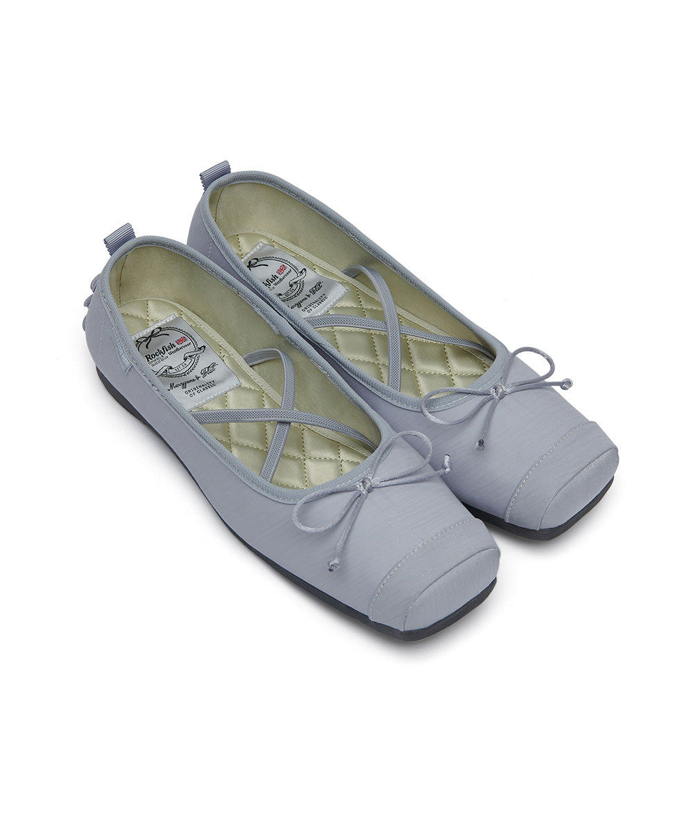 TOE CAP BALLET FLATS - BLUE UK3.5(230)
