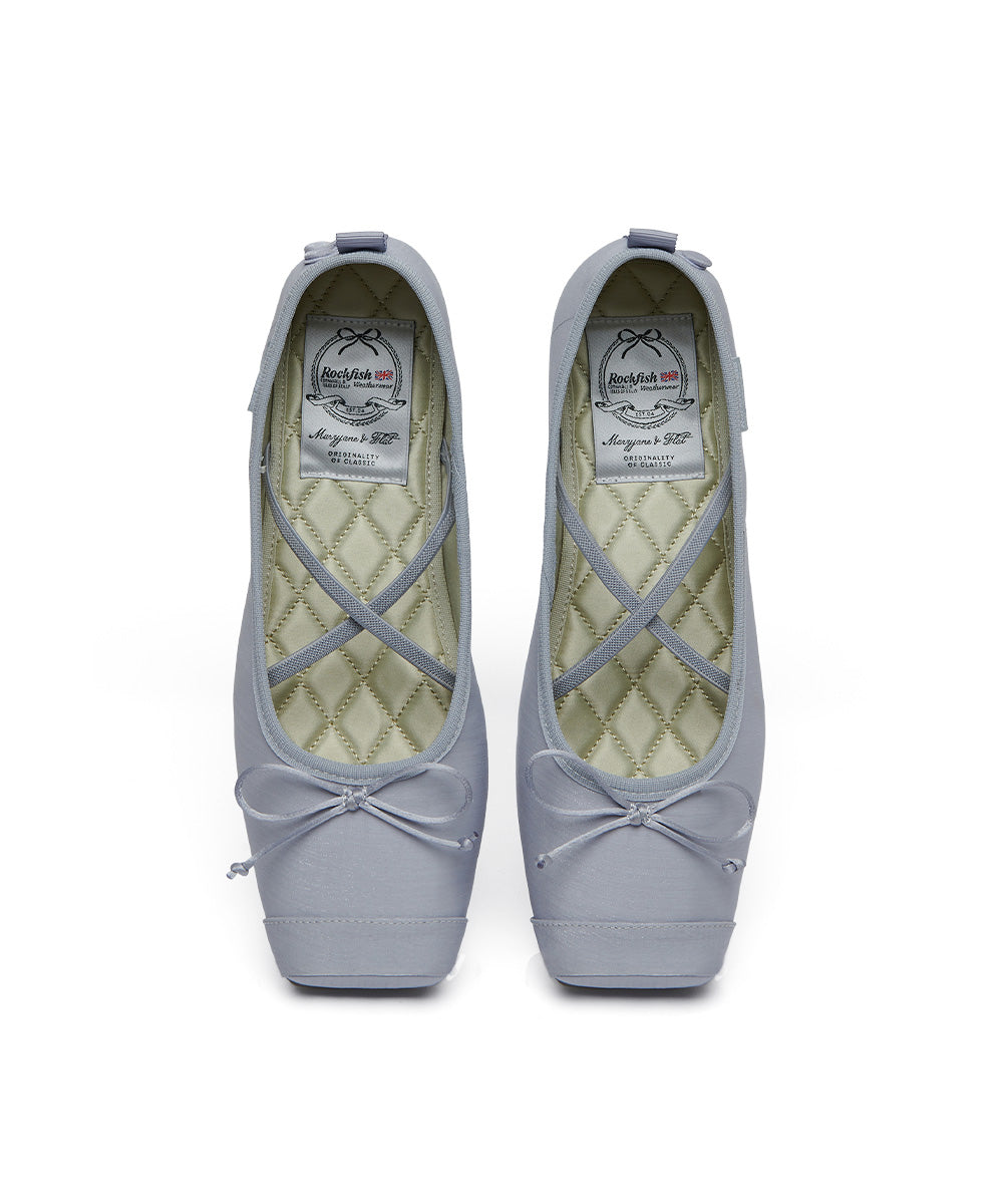 TOE CAP BALLET FLATS - BLUE UK3.5(230)