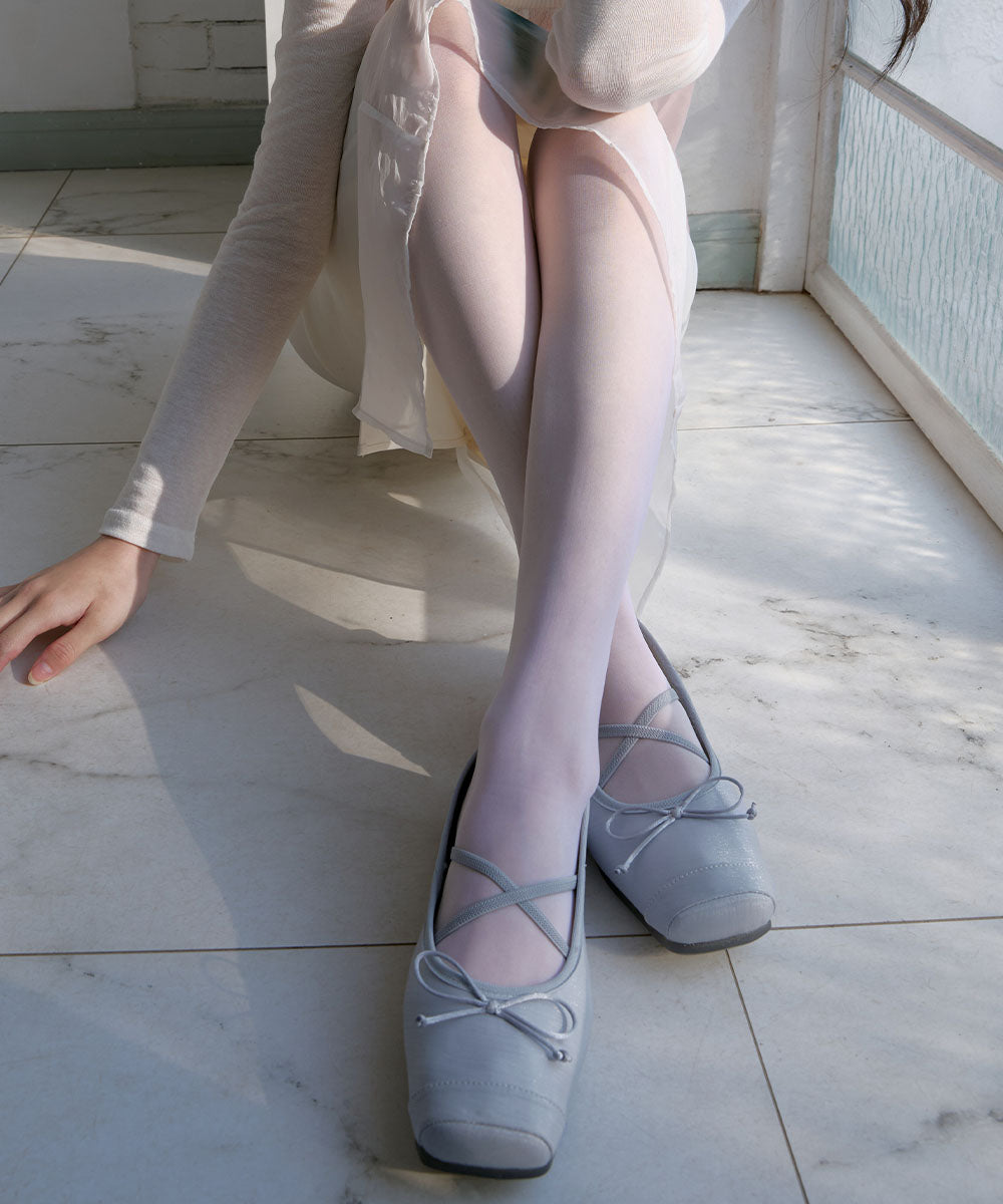 TOE CAP BALLET FLATS - BLUE UK3.5(230)