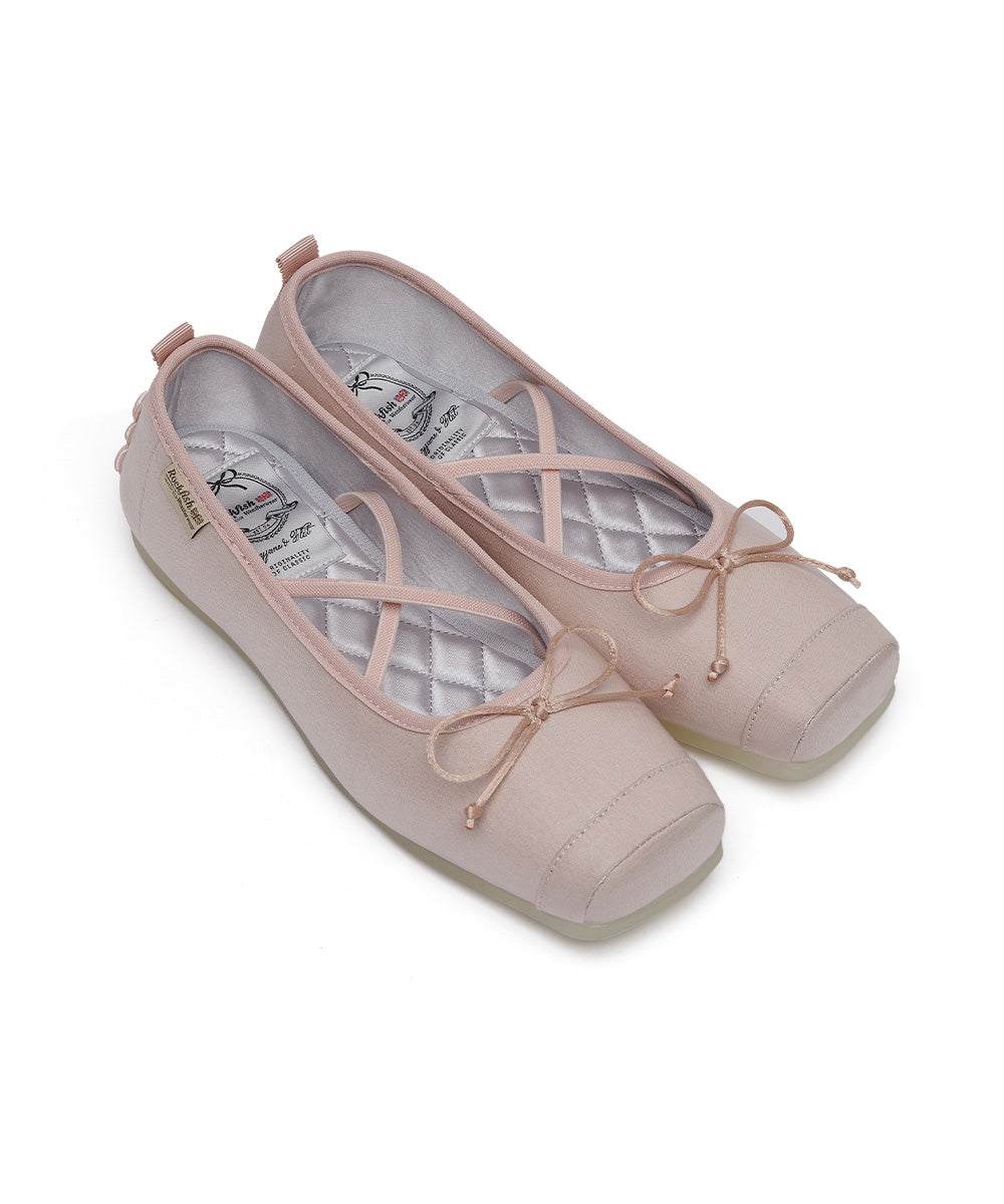 TOE CAP BALLET FLATS - PINK UK3.5(230)