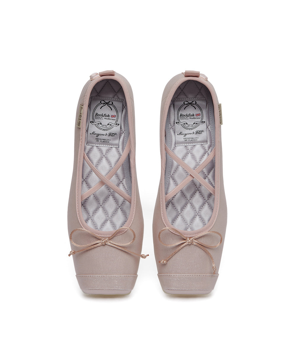 TOE CAP BALLET FLATS - PINK UK3.5(230)