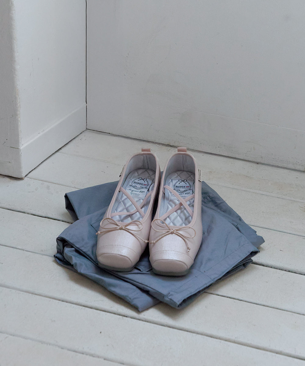 TOE CAP BALLET FLATS - PINK UK3.5(230)