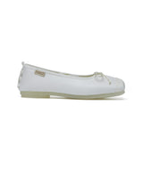 TOE CAP BALLET FLATS - WHITE
