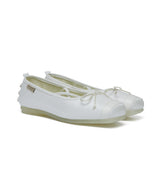 TOE CAP BALLET FLATS - WHITE