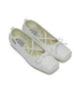 TOE CAP BALLET FLATS - WHITE