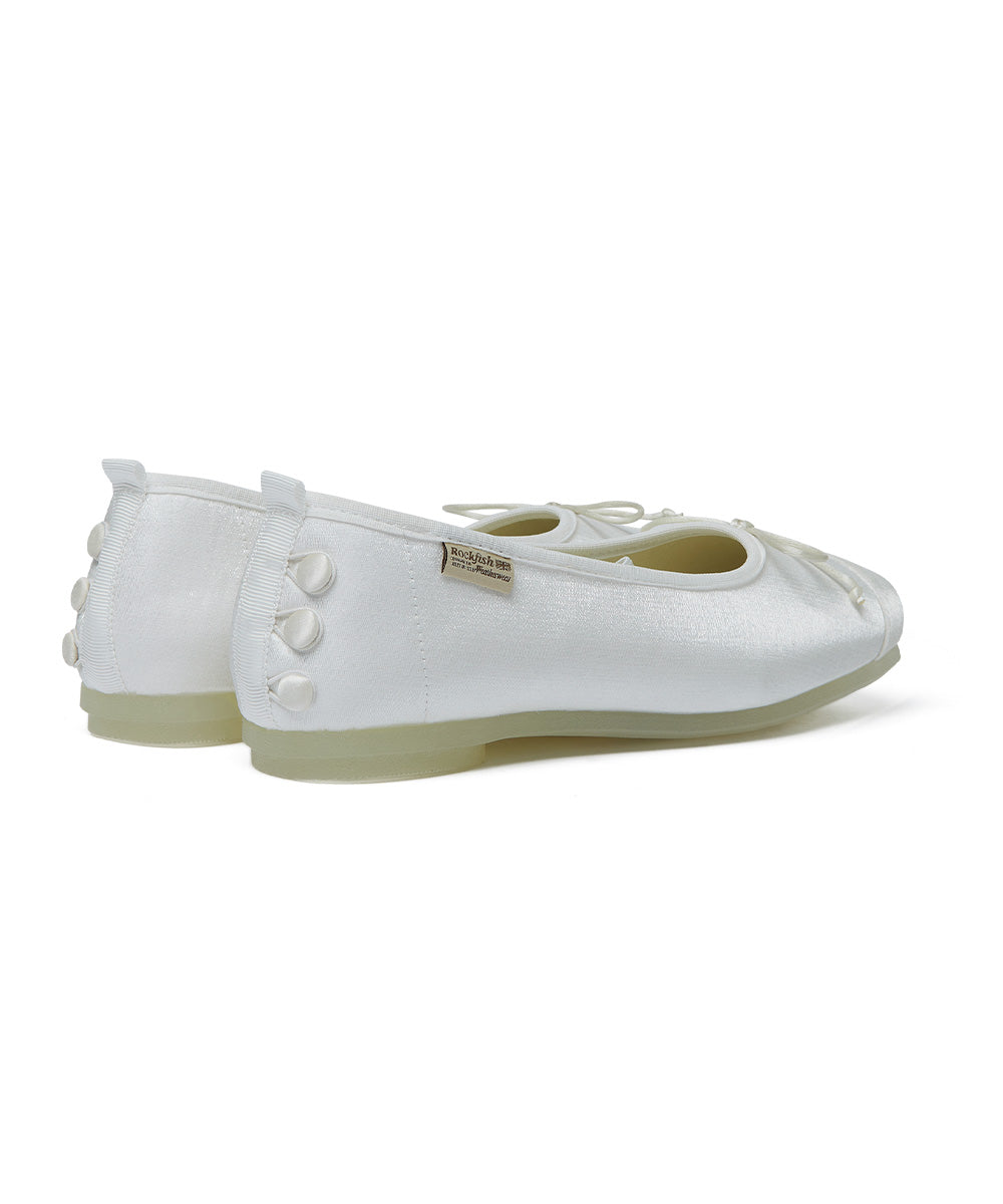 TOE CAP BALLET FLATS - WHITE UK3.5(230)