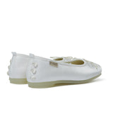 TOE CAP BALLET FLATS - WHITE