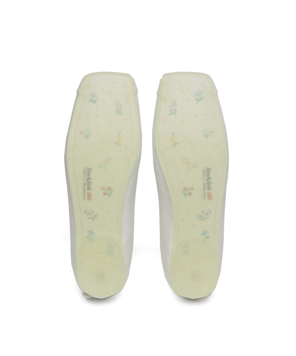TOE CAP BALLET FLATS - WHITE UK3.5(230)