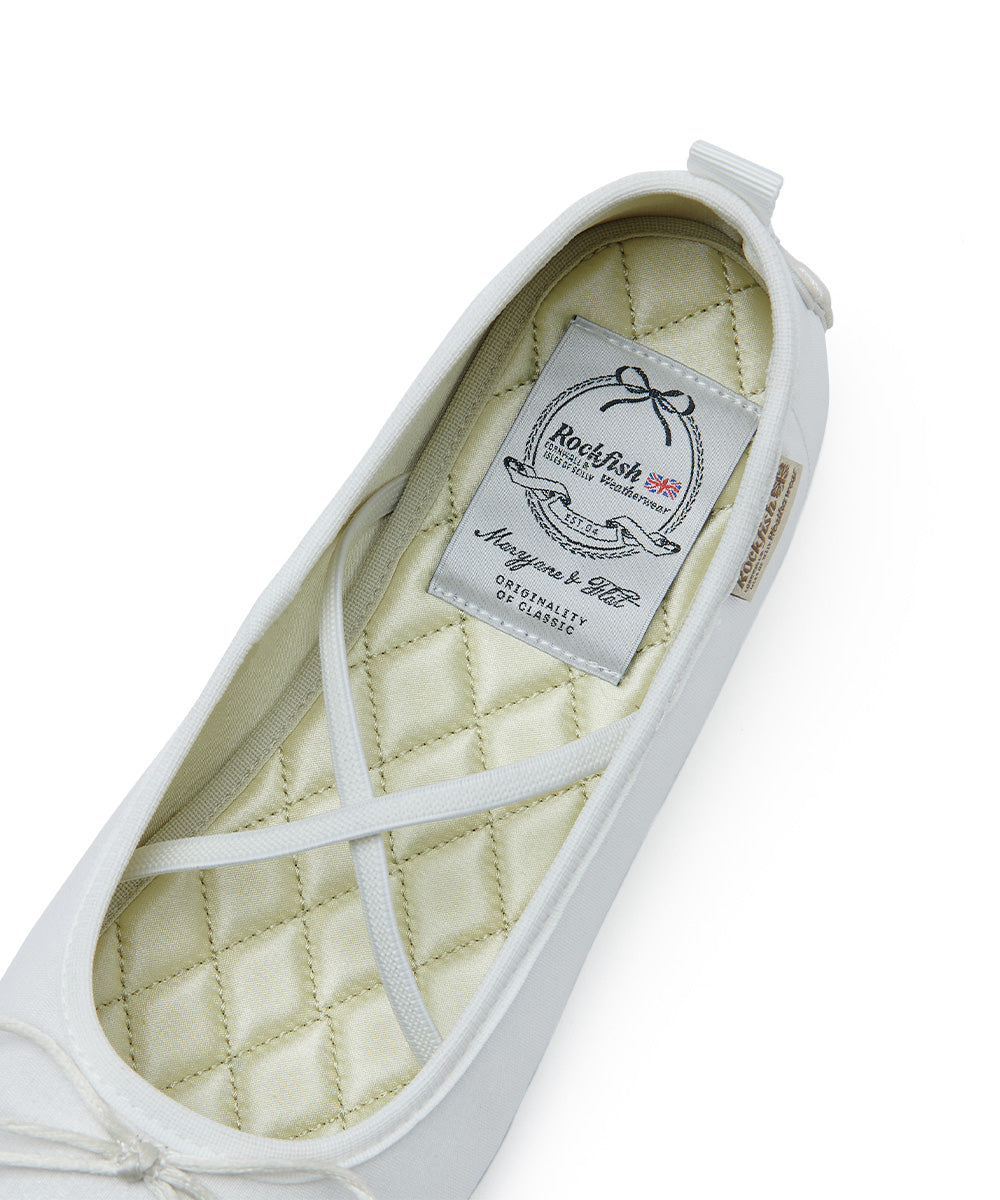 TOE CAP BALLET FLATS - WHITE UK3.5(230)