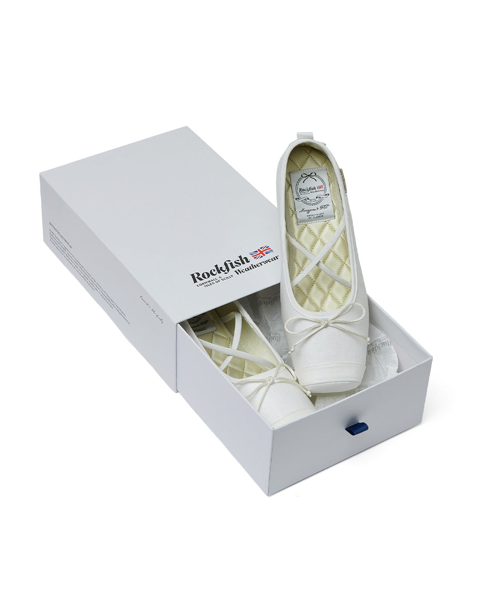 TOE CAP BALLET FLATS - WHITE UK3.5(230)