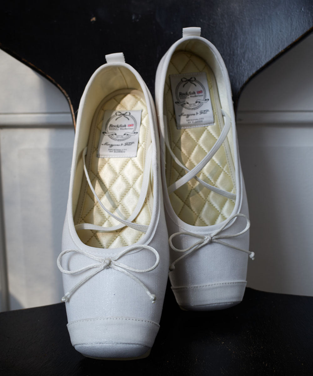 TOE CAP BALLET FLATS - WHITE UK3.5(230)