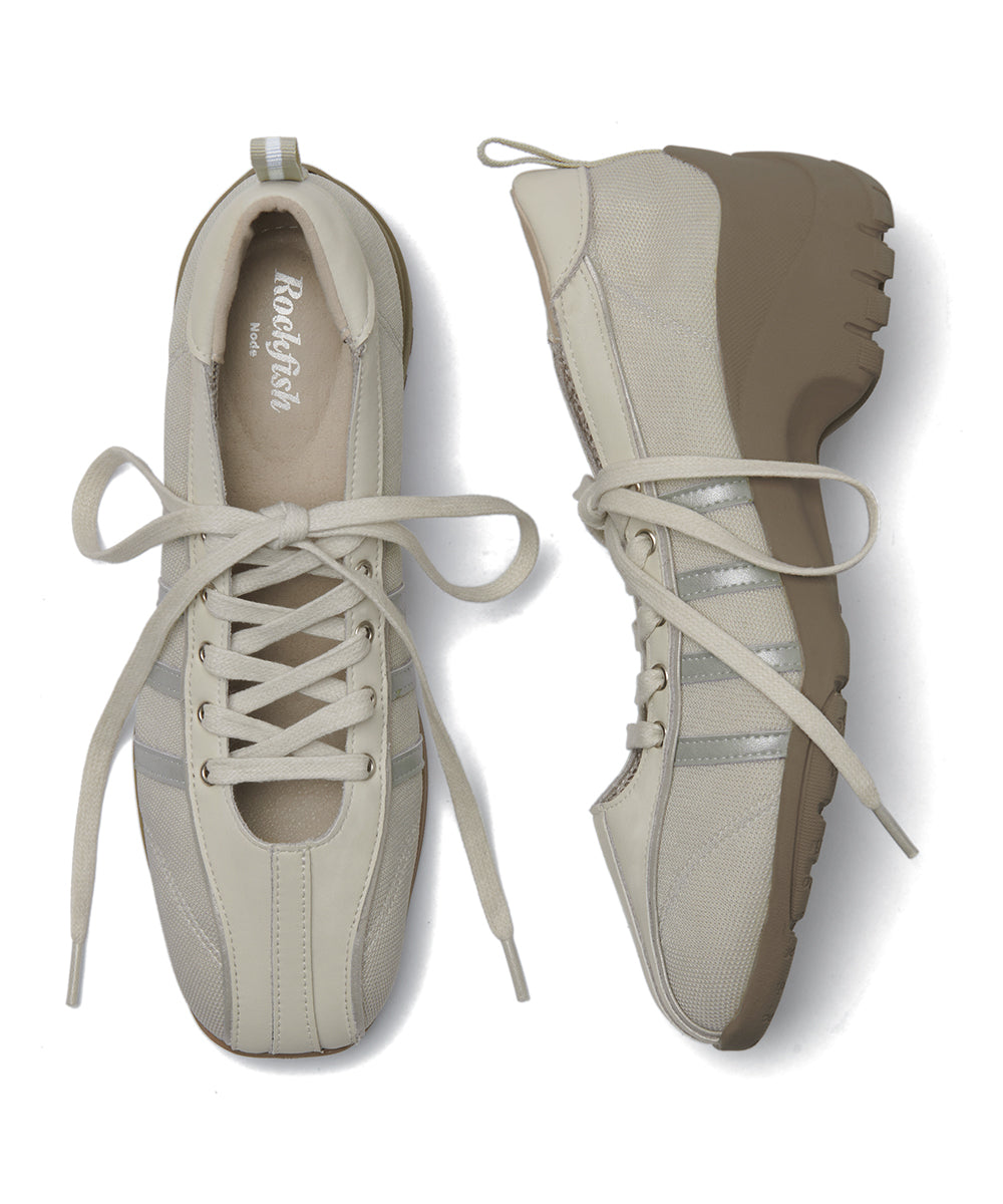 BLISS PLATFORM LACEUP SNEAKERS - BEIGE UK3.5(230)