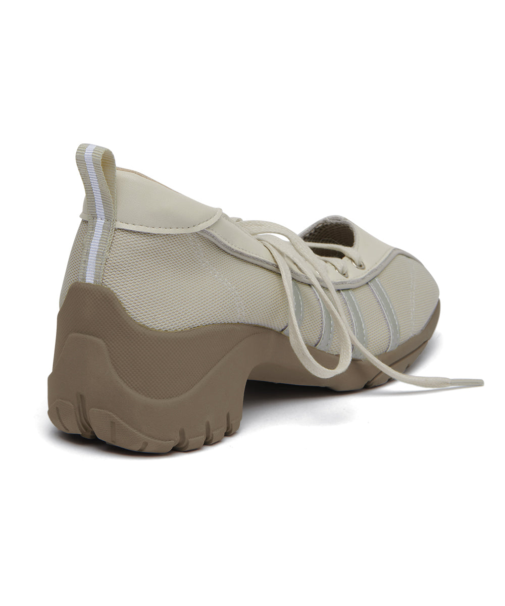 BLISS PLATFORM LACEUP SNEAKERS - BEIGE UK3.5(230)