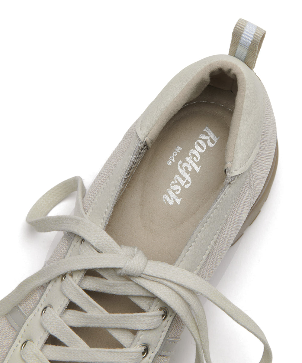 BLISS PLATFORM LACEUP SNEAKERS - BEIGE UK3.5(230)