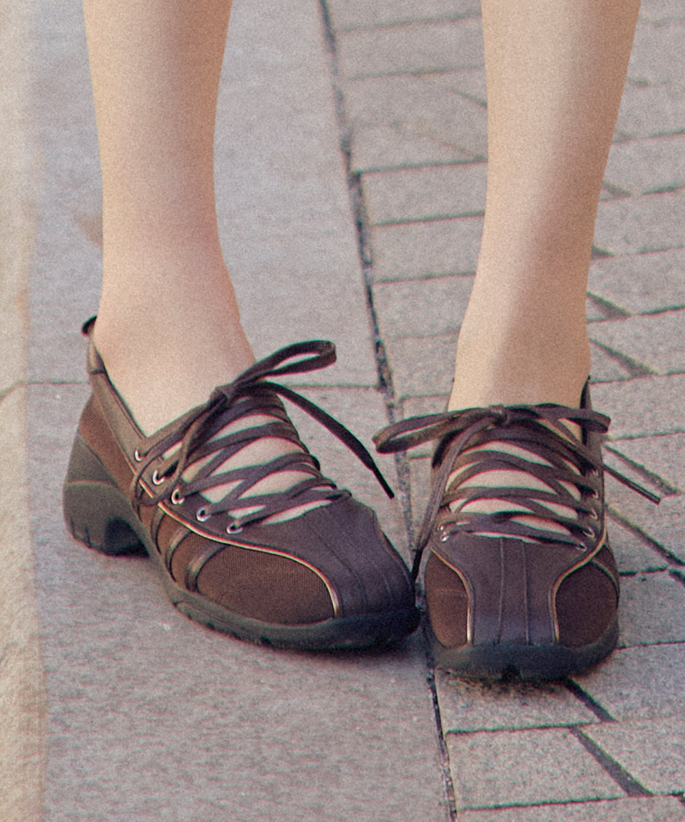 BLISS PLATFORM LACEUP SNEAKERS - CHOCO(CH) UK3.5(230)