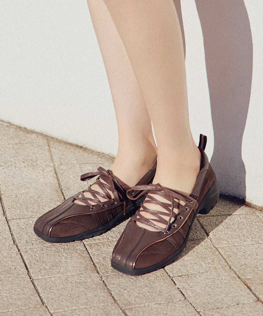 BLISS PLATFORM LACEUP SNEAKERS - CHOCO(CH) UK3.5(230)