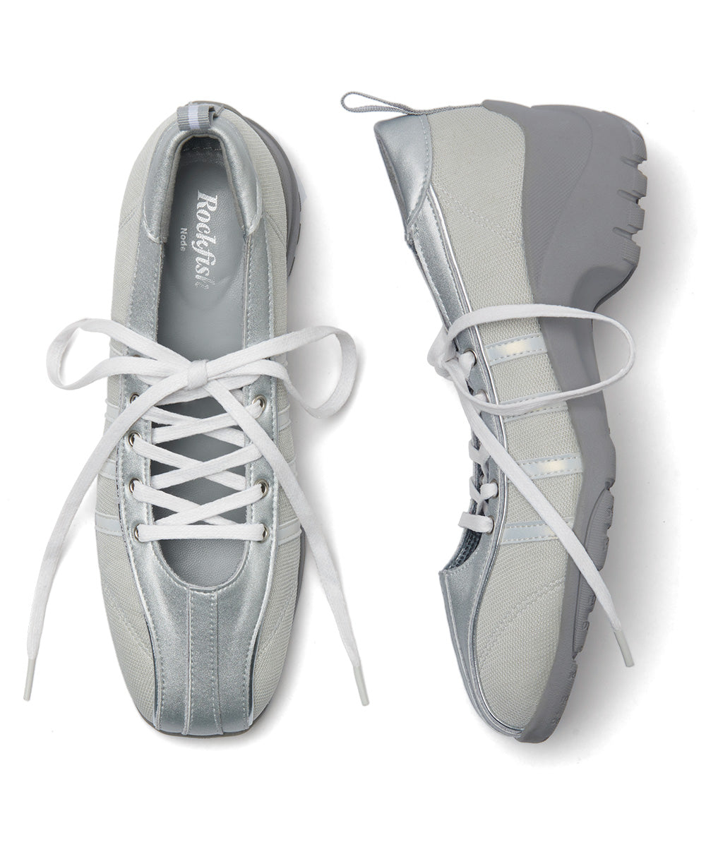 BLISS PLATFORM LACEUP SNEAKERS - SILVER UK3.5(230)