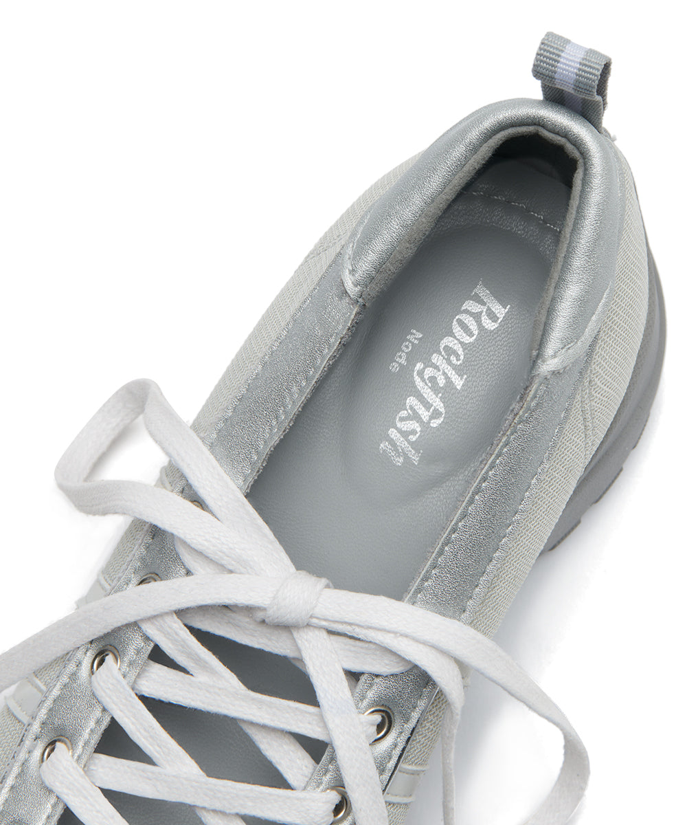 BLISS PLATFORM LACEUP SNEAKERS - SILVER UK3.5(230)
