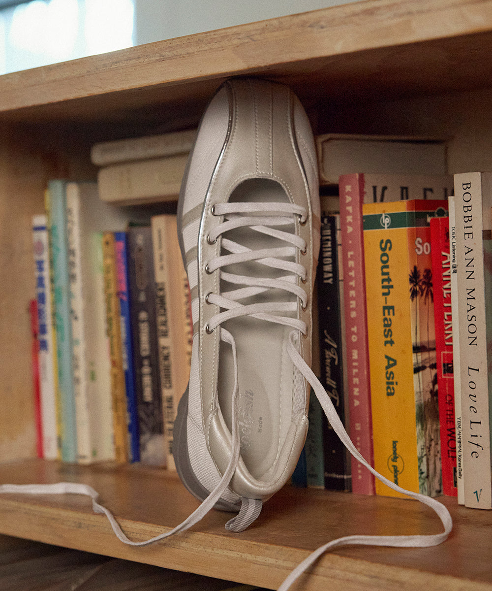 BLISS PLATFORM LACEUP SNEAKERS - SILVER UK3.5(230)