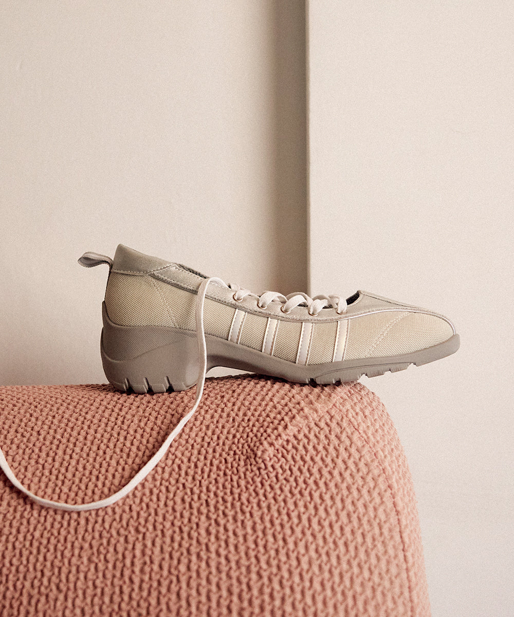 BLISS PLATFORM LACEUP SNEAKERS - SILVER UK3.5(230)