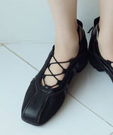 [NODE]BLISS PLATFORM STRING SNEAKERS - BLACK