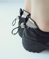 [NODE]BLISS PLATFORM STRING SNEAKERS - BLACK