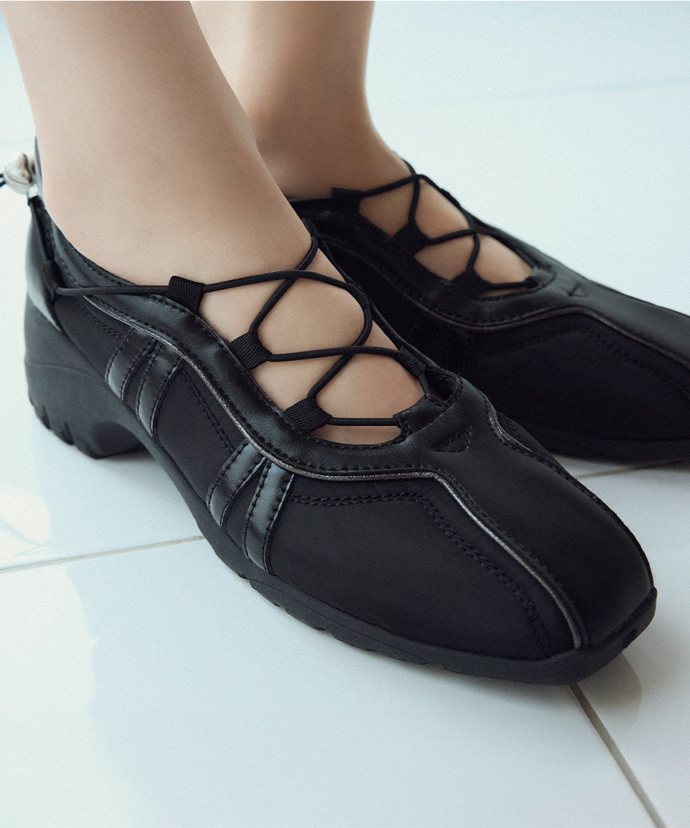 BLISS PLATFORM STRING SNEAKERS - BLACK UK3.5(230)