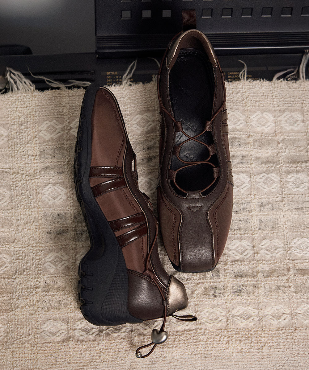 BLISS PLATFORM STRING SNEAKERS - BROWN UK3.5(230)