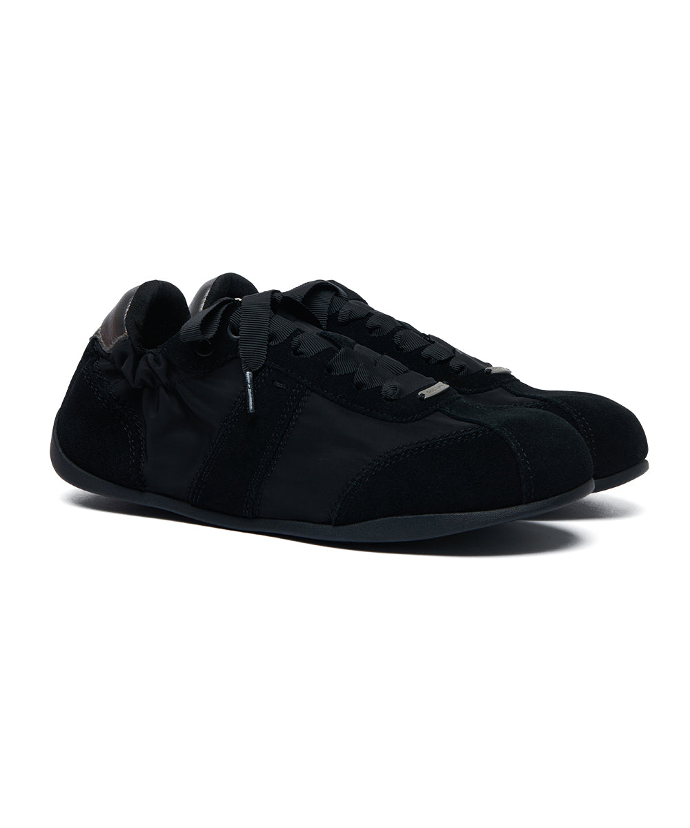 SCRUNCH FLAT SNEAKERS - BLACK(BK) UK3.5(230)