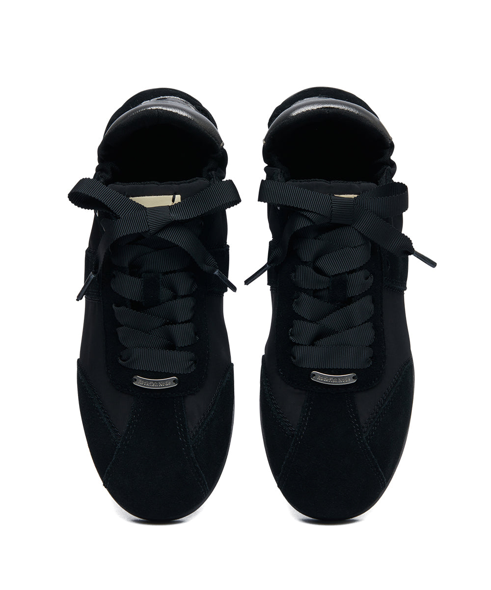 SCRUNCH FLAT SNEAKERS - BLACK(BK) UK3.5(230)