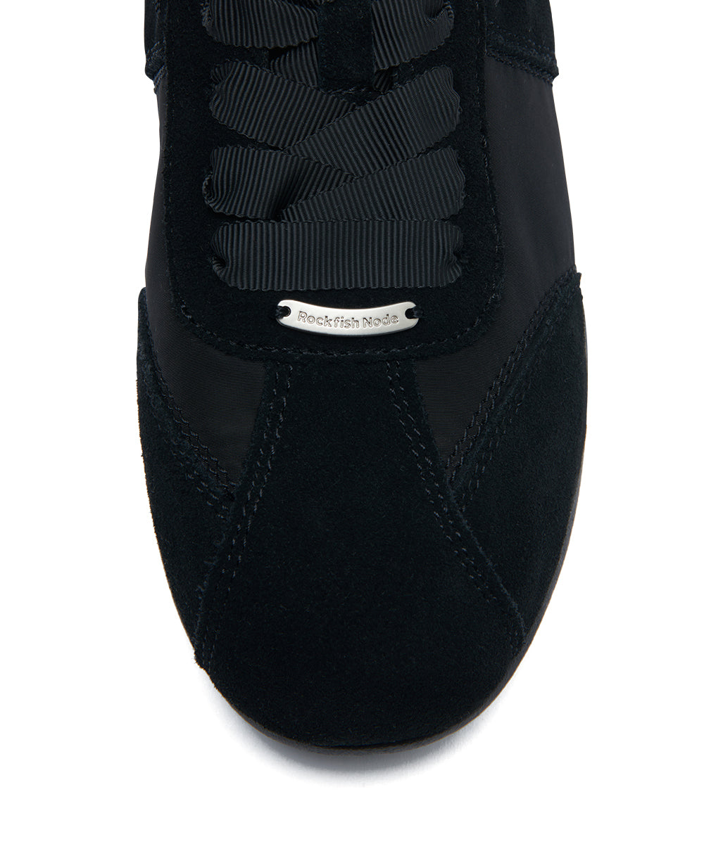 SCRUNCH FLAT SNEAKERS - BLACK(BK) UK3.5(230)