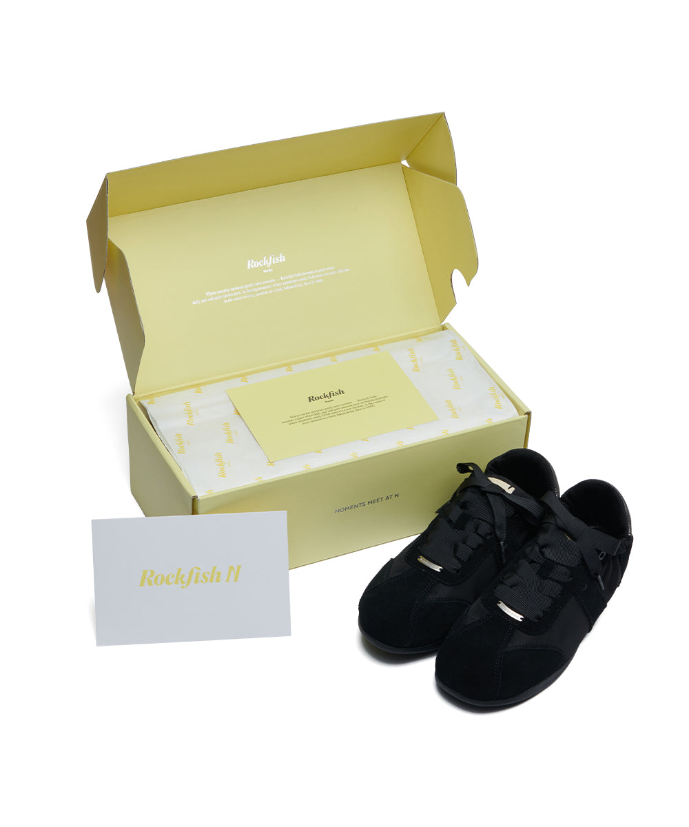 SCRUNCH FLAT SNEAKERS - BLACK(BK) UK3.5(230)
