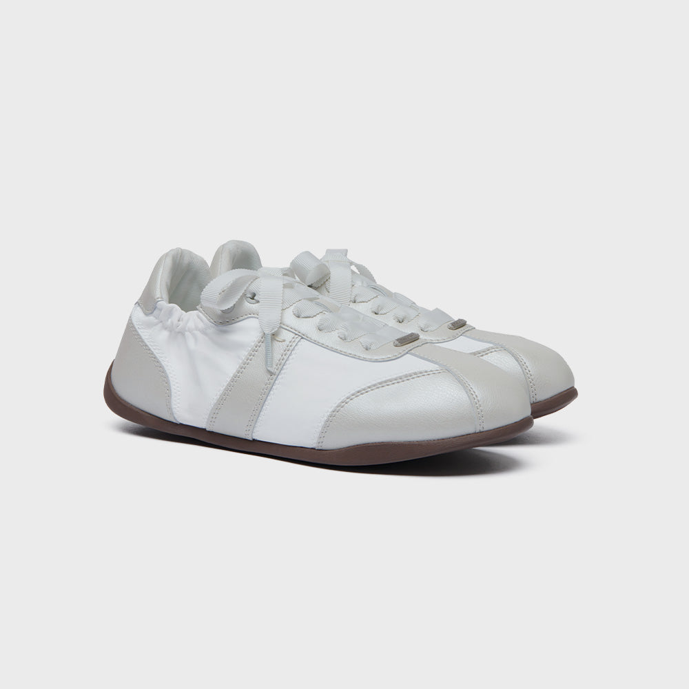 SCRUNCH FLAT SNEAKERS - CREAM PEARL(CM) UK3.5(230)
