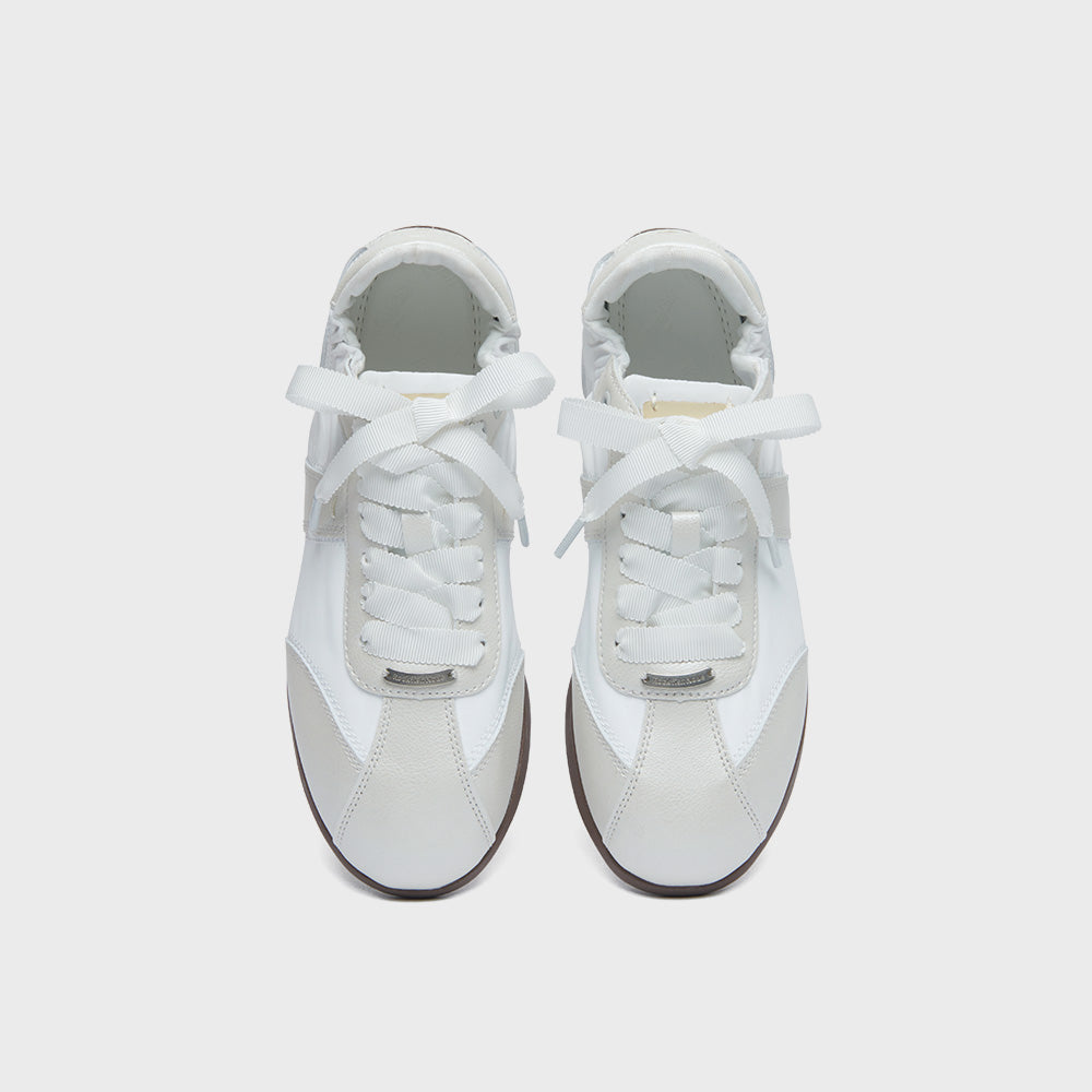 SCRUNCH FLAT SNEAKERS - CREAM PEARL(CM) UK3.5(230)
